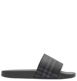  Dép Nam Burberry Check Slides 'Lead Grey' 