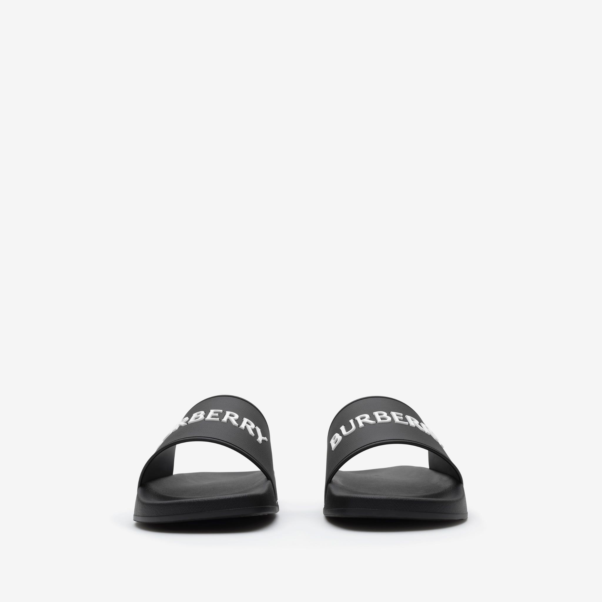  Dép Nam Burberry Logo Slides 'Black' 