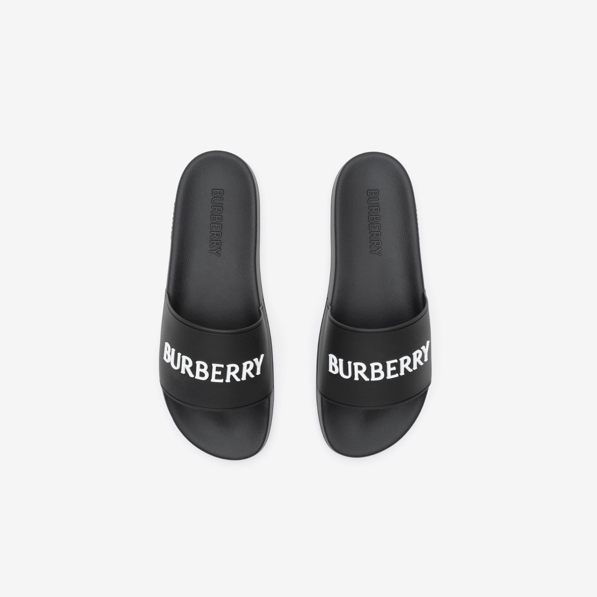  Dép Nam Burberry Logo Slides 'Black' 