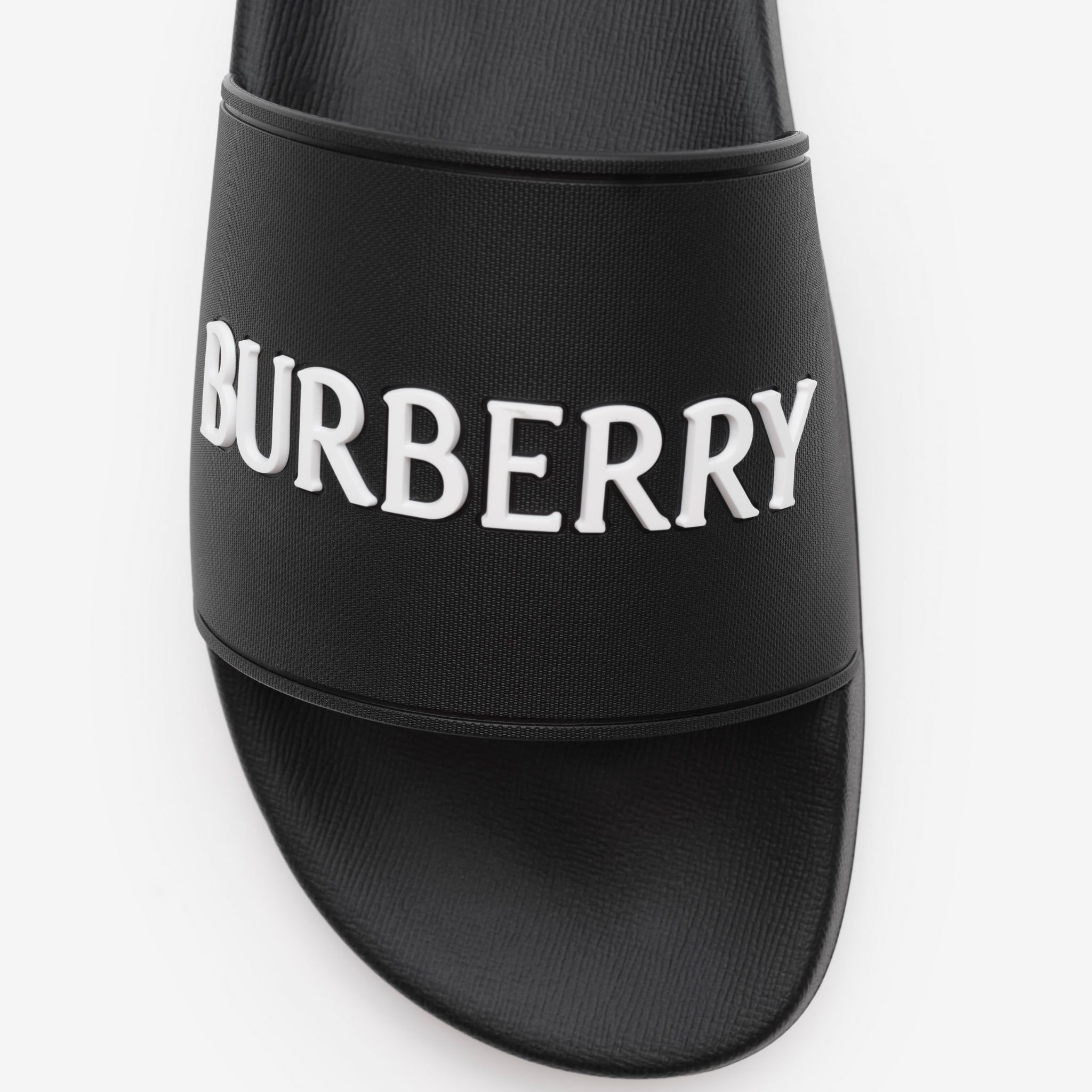  Dép Nam Burberry Logo Slides 'Black' 