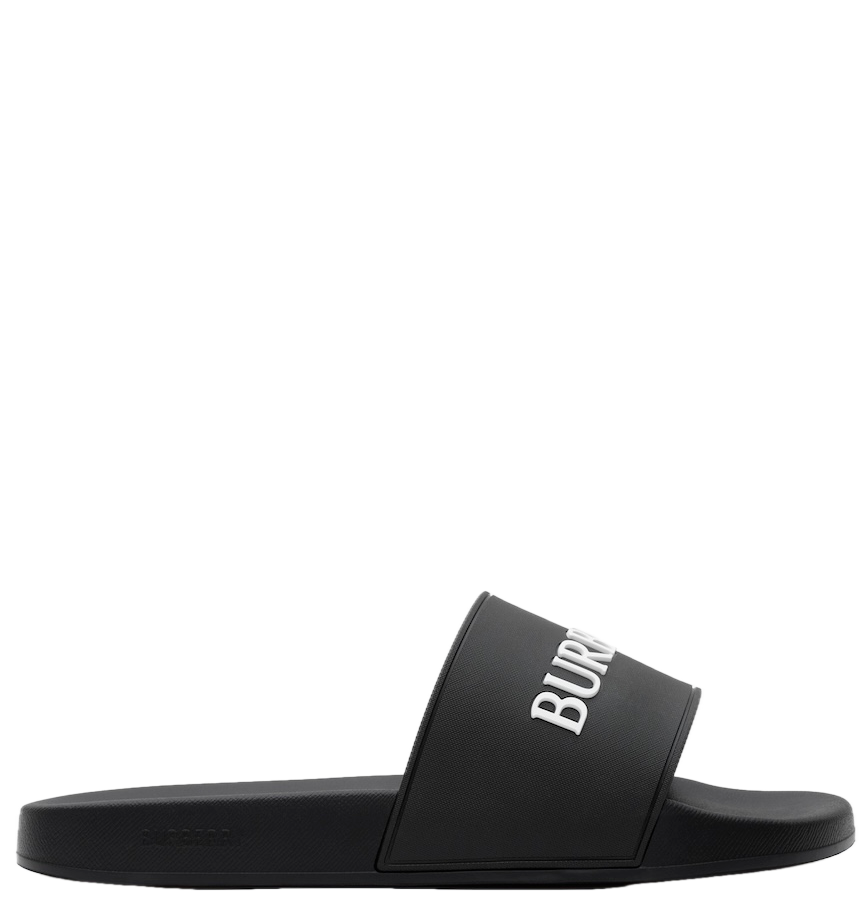  Dép Nam Burberry Logo Slides 'Black' 