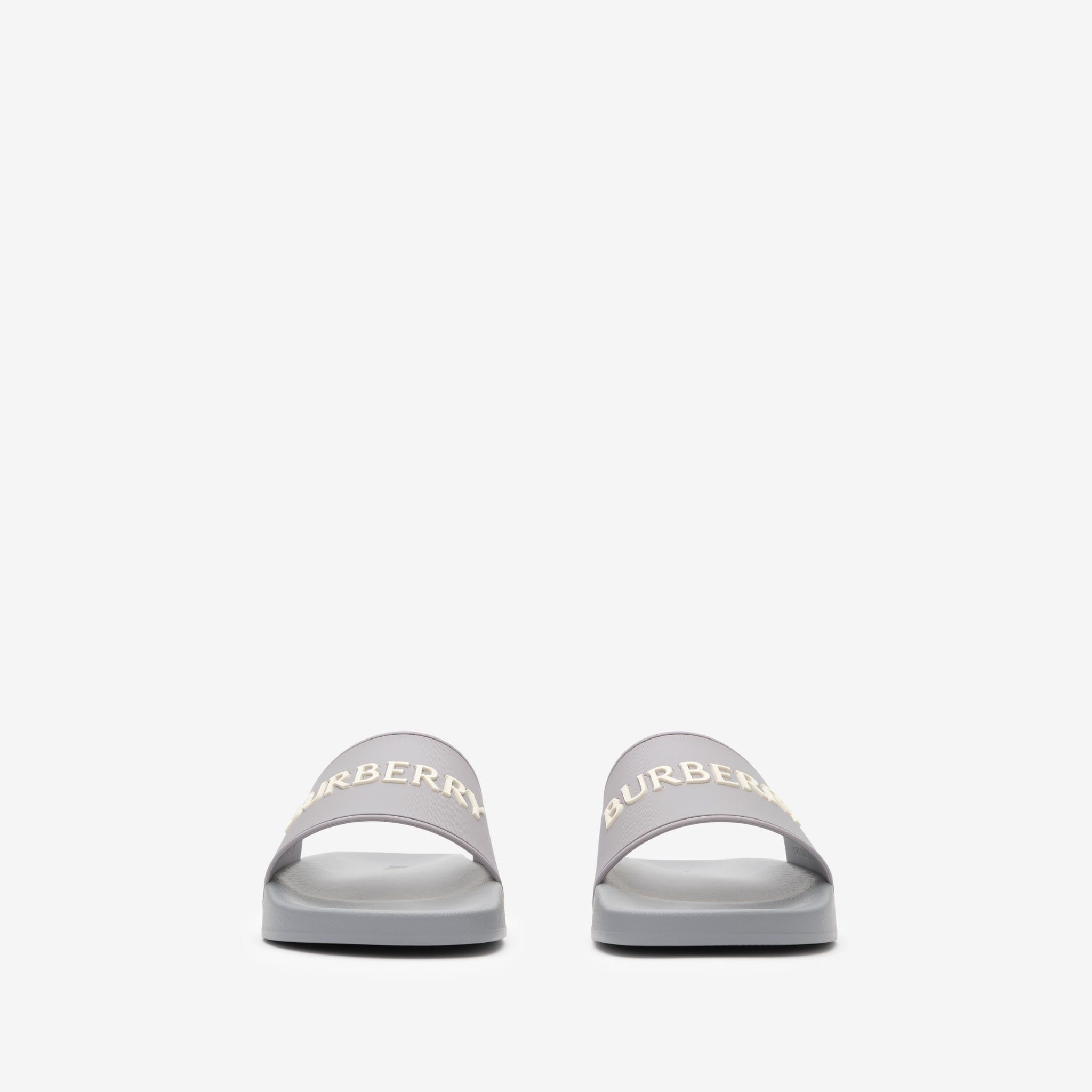  Dép Nam Burberry Logo Slides 'Grey' 