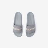  Dép Nam Burberry Logo Slides 'Grey' 