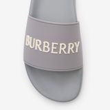  Dép Nam Burberry Logo Slides 'Grey' 