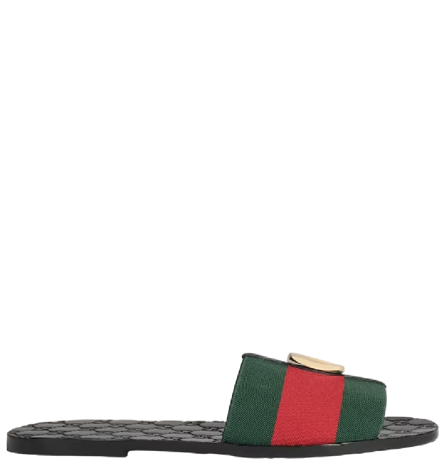  Dép Nam Gucci Riviera Slide Sandal 'Green Red' 