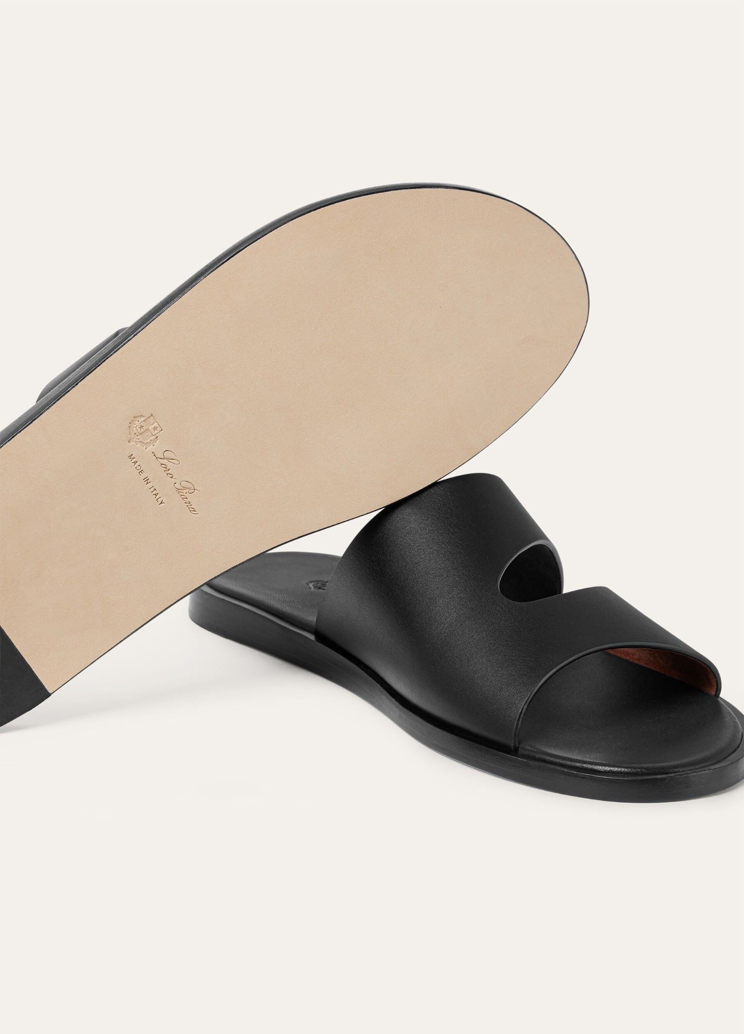  Dép Nam Loro Piana Pilat Plain Walk Sandal 'Black' 