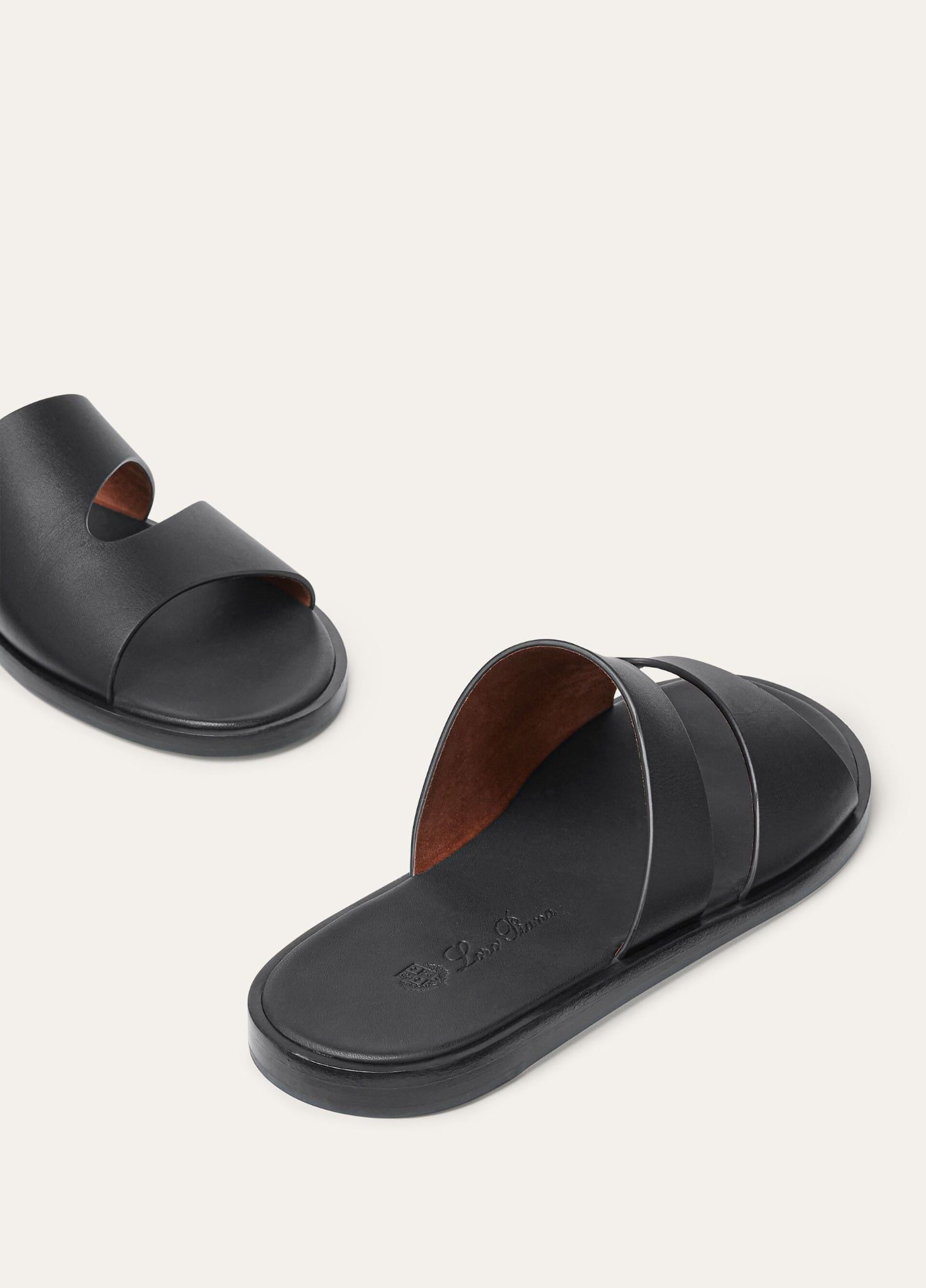  Dép Nam Loro Piana Pilat Plain Walk Sandal 'Black' 