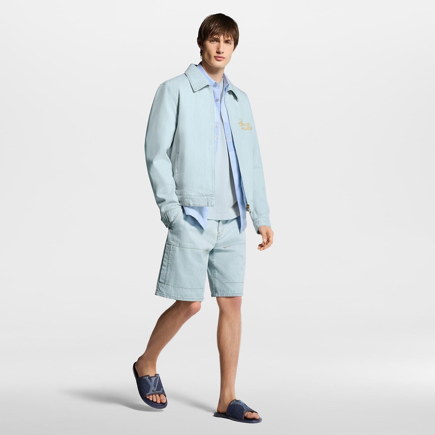  Dép Nam Louis Vuitton LV Portofino Mules 'Navy' 