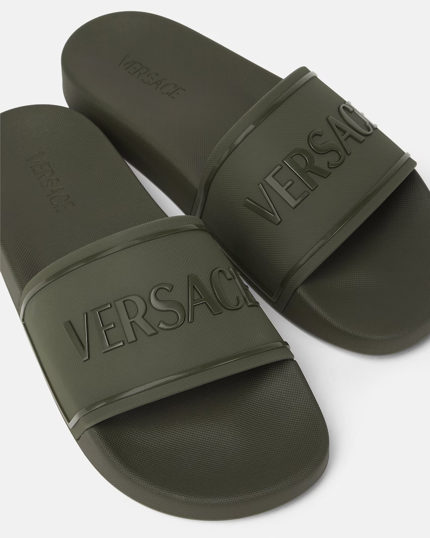  Dép Nam Versace Rubber Sliders 'Khaki' 