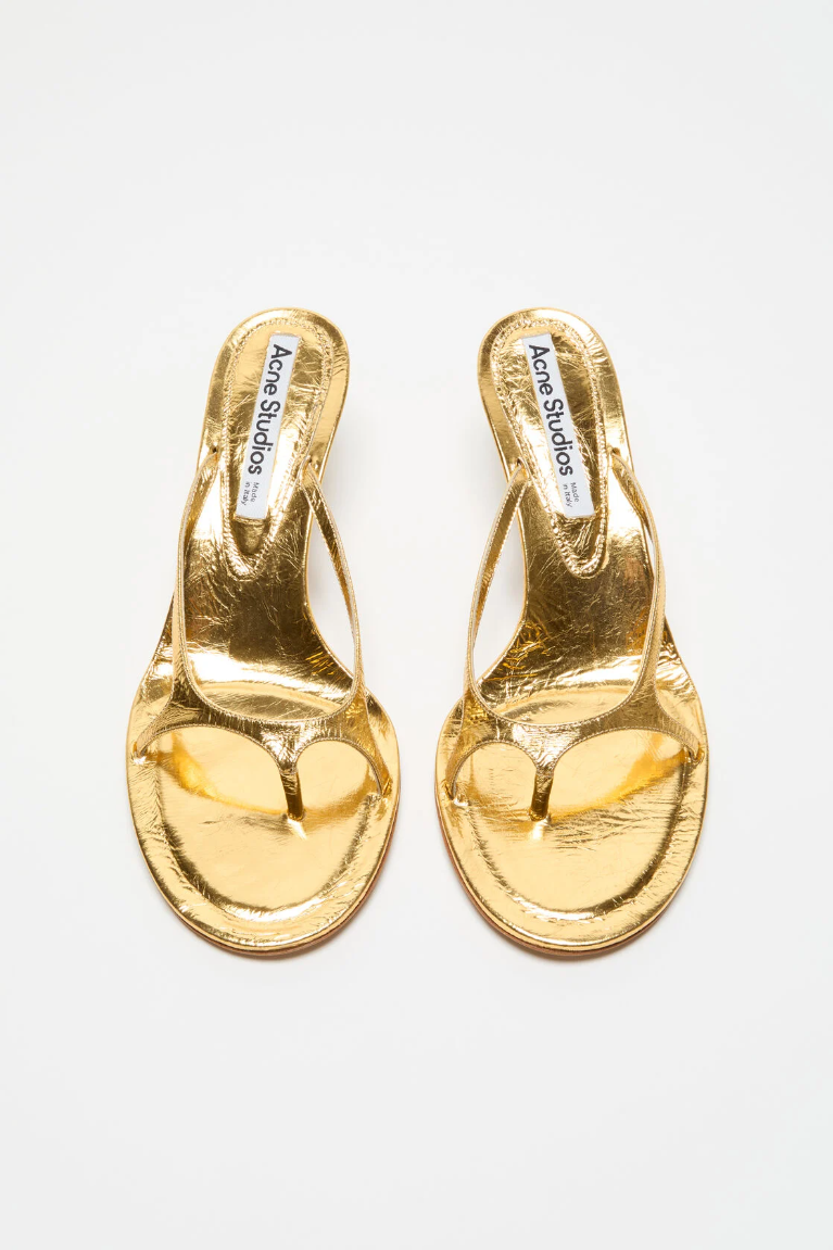 Dép Nữ Acne Kitten Heel Sandals 'Gold' 