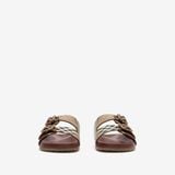 Dép Nữ Burberry Check Leather Urchin Sandals 'Beige' 