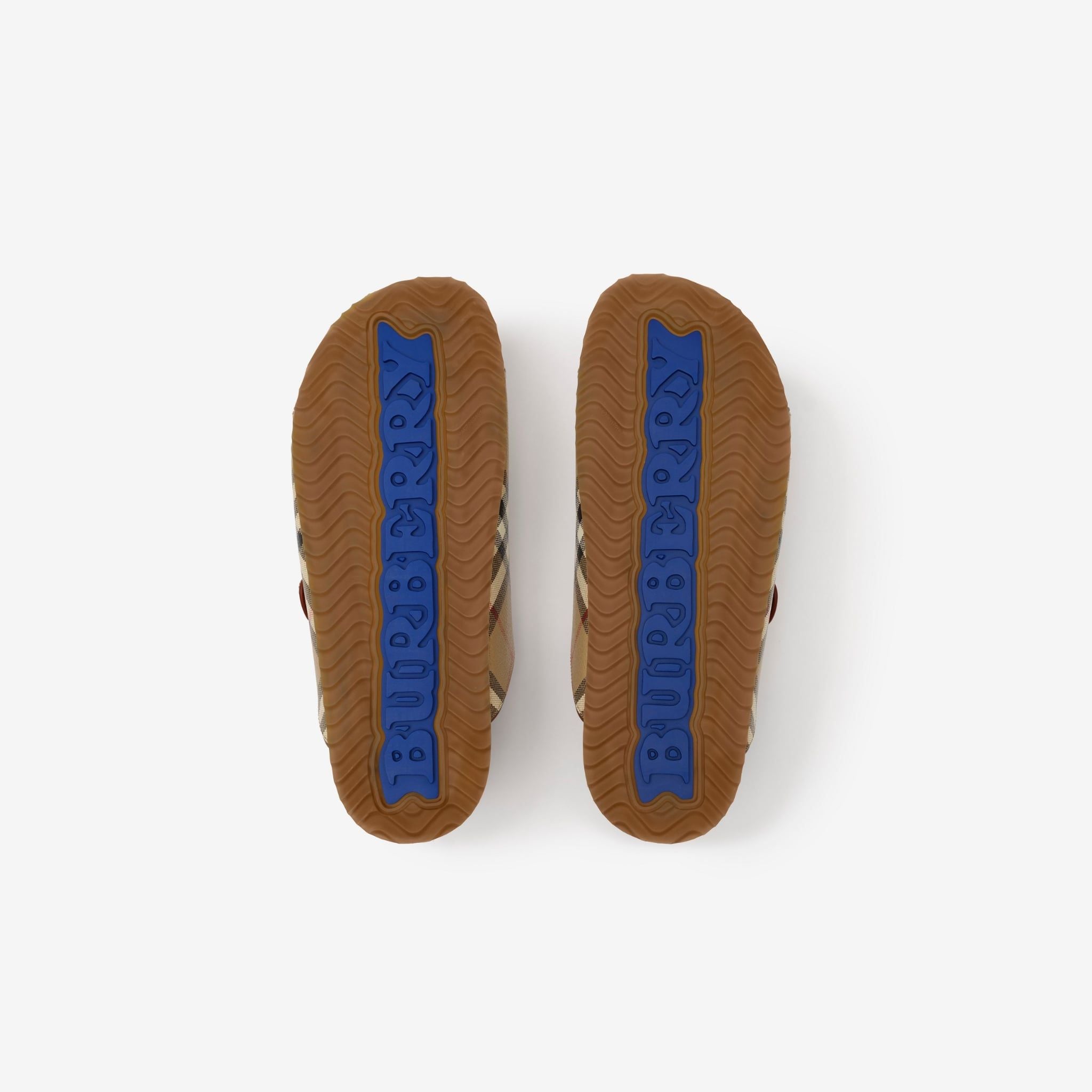  Dép Nữ Burberry Check Leather Urchin Sandals 'Beige' 