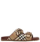 Dép Nữ Burberry Check Leather Urchin Sandals 'Beige' 