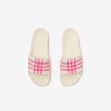  Dép Nữ Burberry Check Slides 'Aubergine Purple' 
