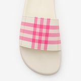  Dép Nữ Burberry Check Slides 'Aubergine Purple' 