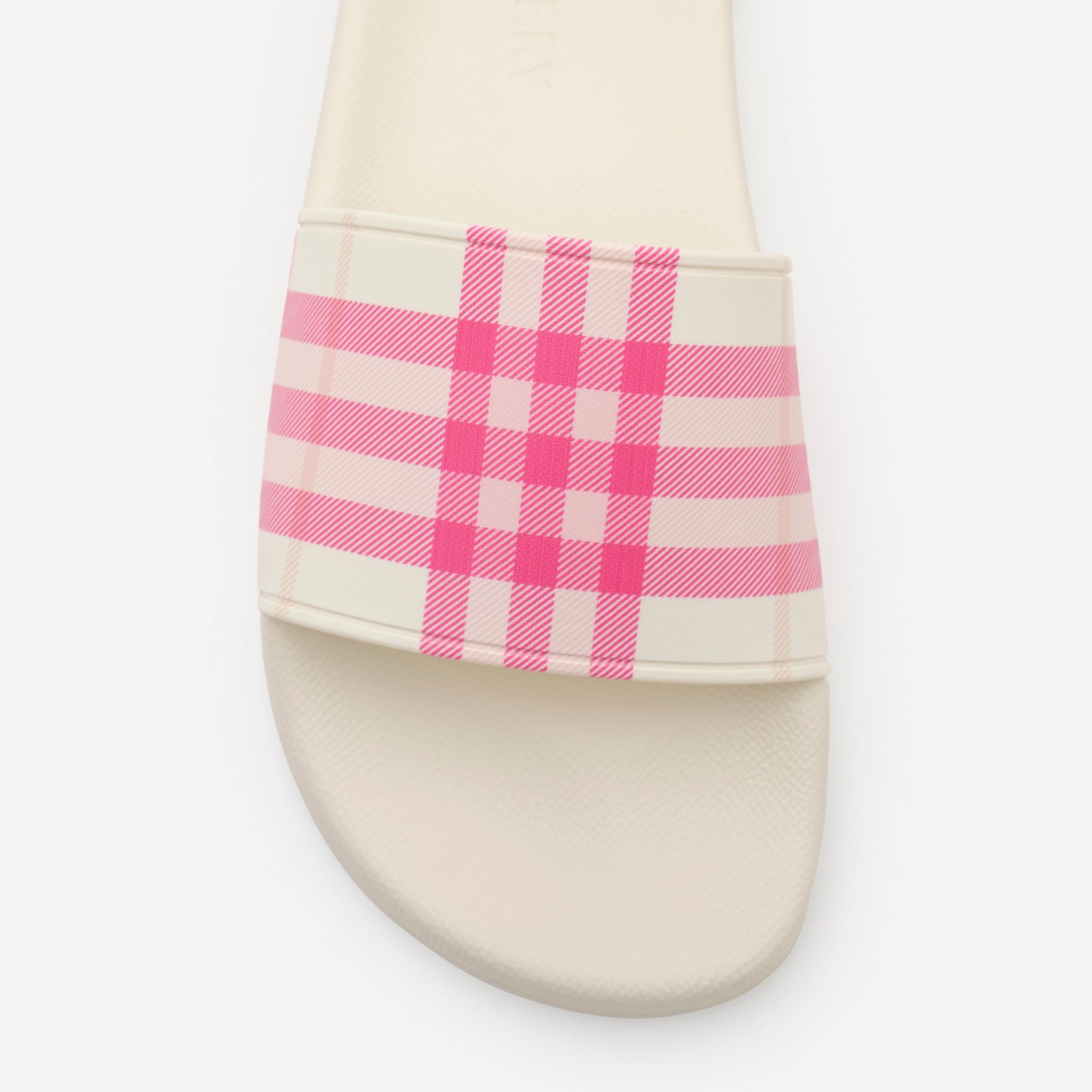  Dép Nữ Burberry Check Slides 'Aubergine Purple' 