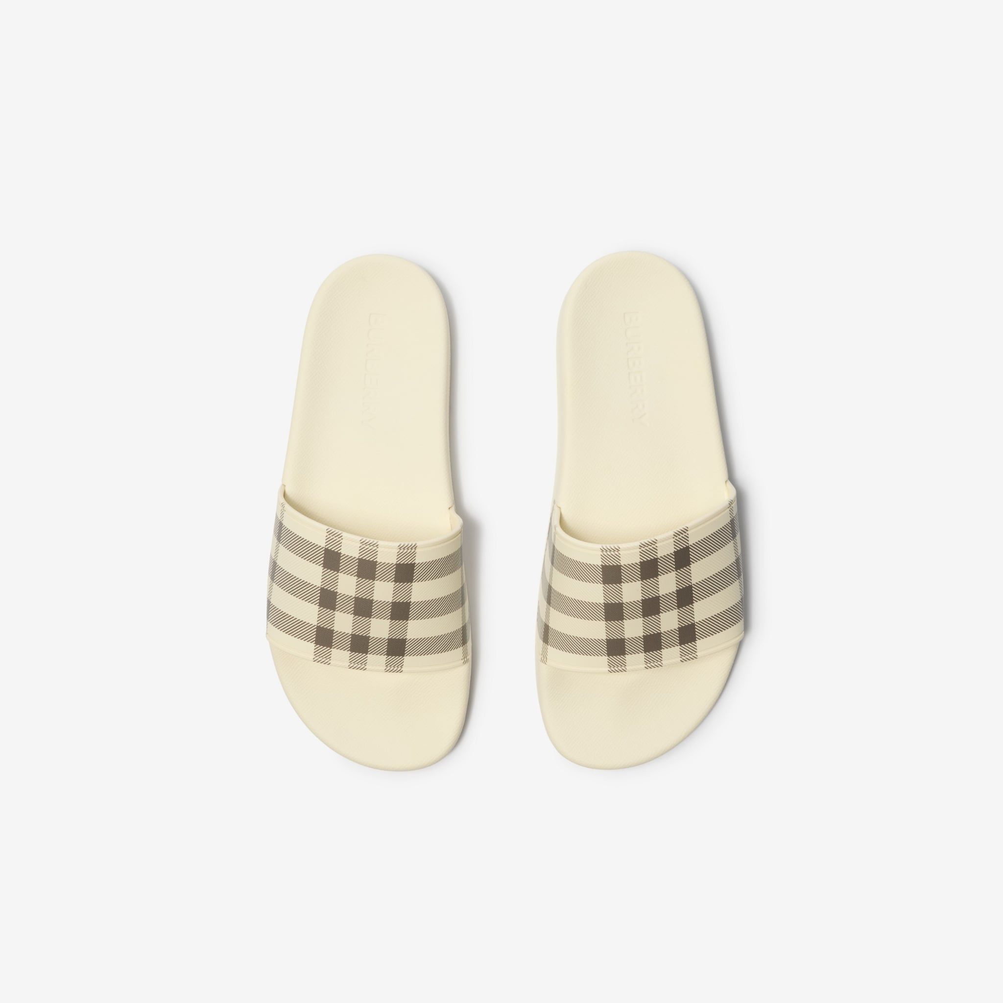  Dép Nữ Burberry Check Slides 'Light Beige' 
