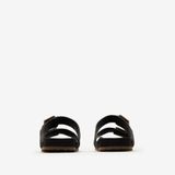  Dép Nữ Burberry Check Suede Urchin Sandals 'Black' 