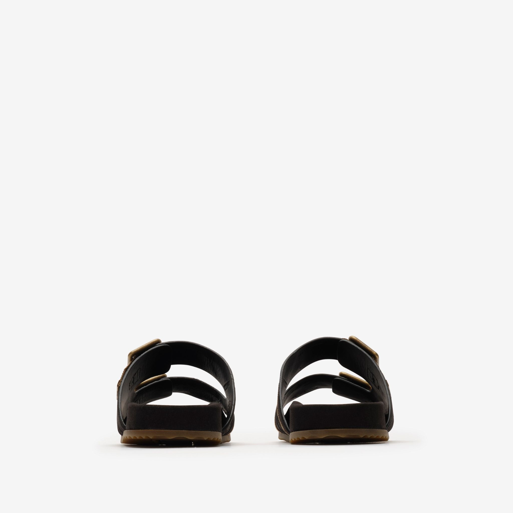  Dép Nữ Burberry Check Suede Urchin Sandals 'Black' 