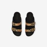  Dép Nữ Burberry Check Suede Urchin Sandals 'Black' 