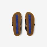  Dép Nữ Burberry Check Suede Urchin Sandals 'Black' 