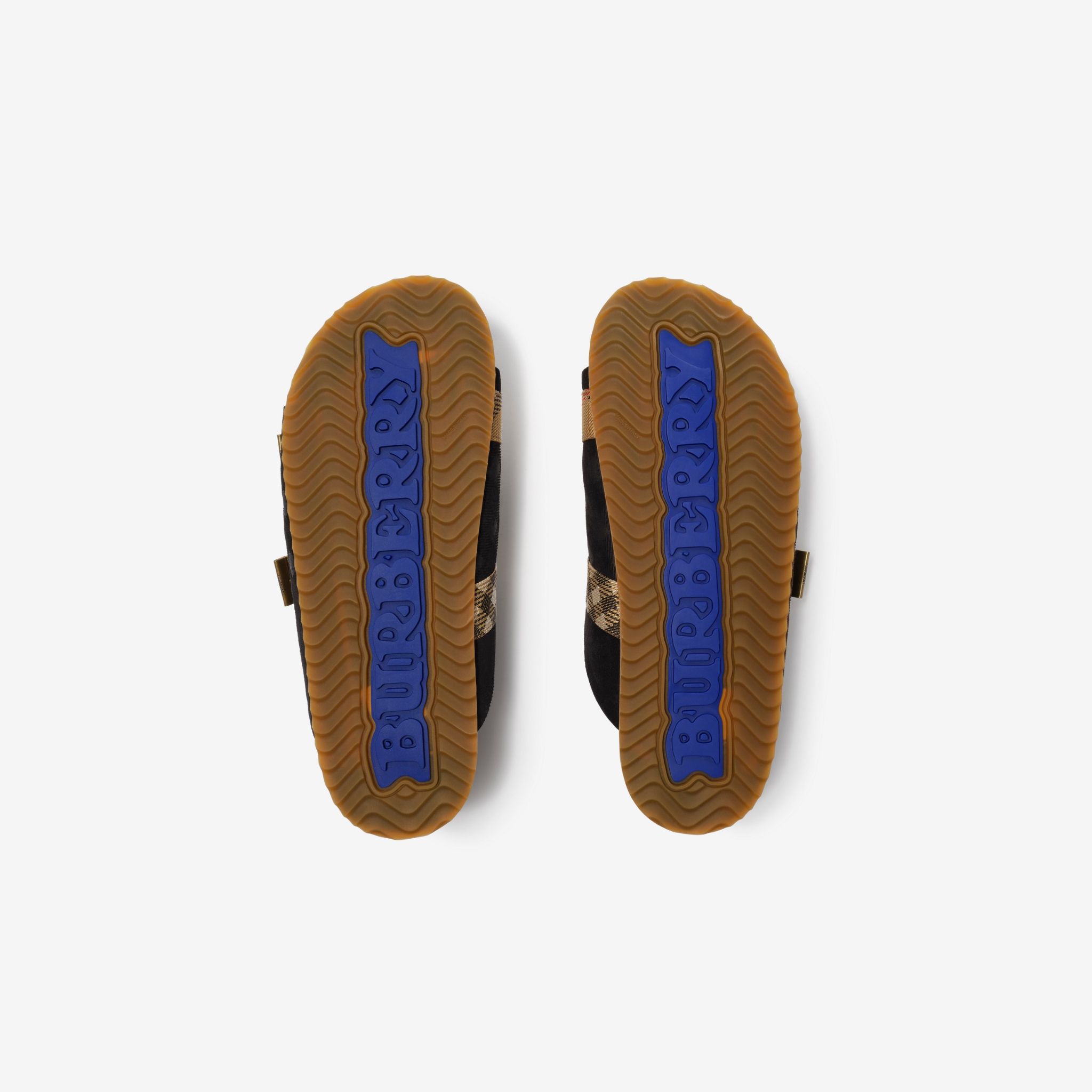  Dép Nữ Burberry Check Suede Urchin Sandals 'Black' 