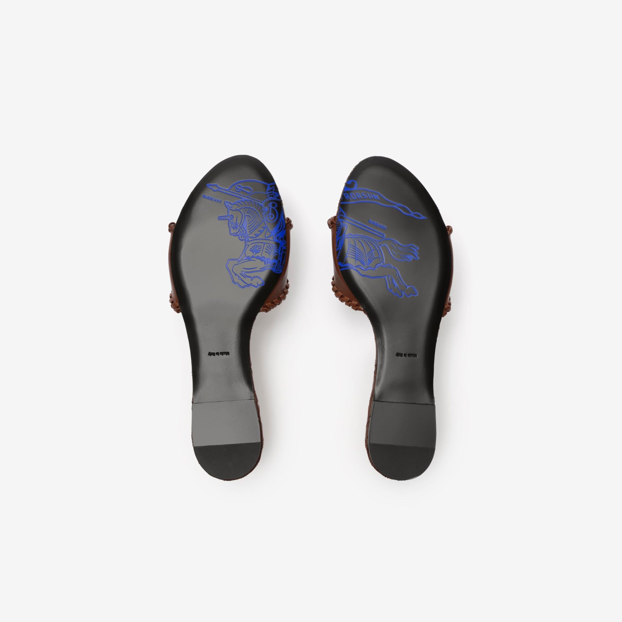  Dép Nữ Burberry Knight Stamp Slides 'Saddle Brown' 