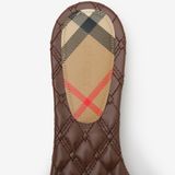  Dép Nữ Burberry Knight Stamp Slides 'Saddle Brown' 