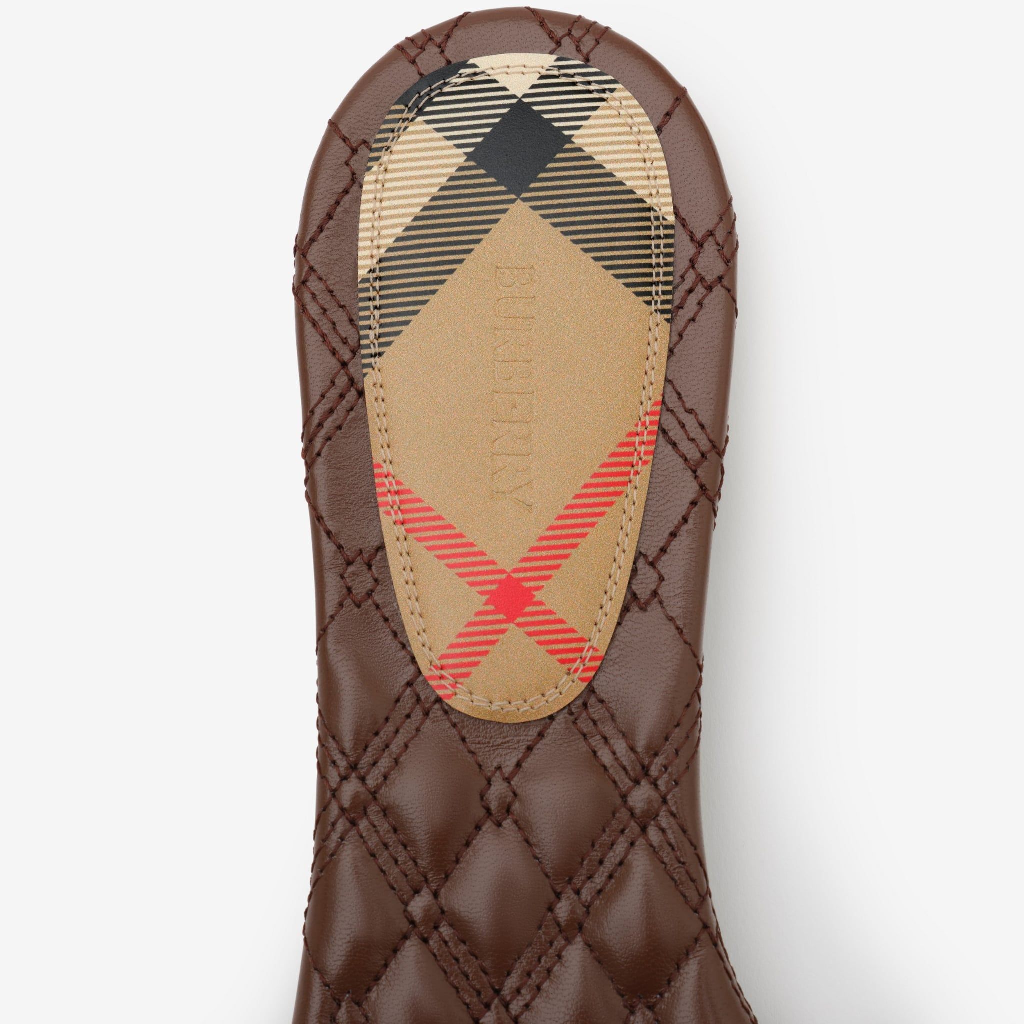  Dép Nữ Burberry Knight Stamp Slides 'Saddle Brown' 