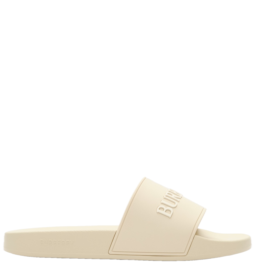  Dép Nữ Burberry Logo Slides 'Sesame White' 