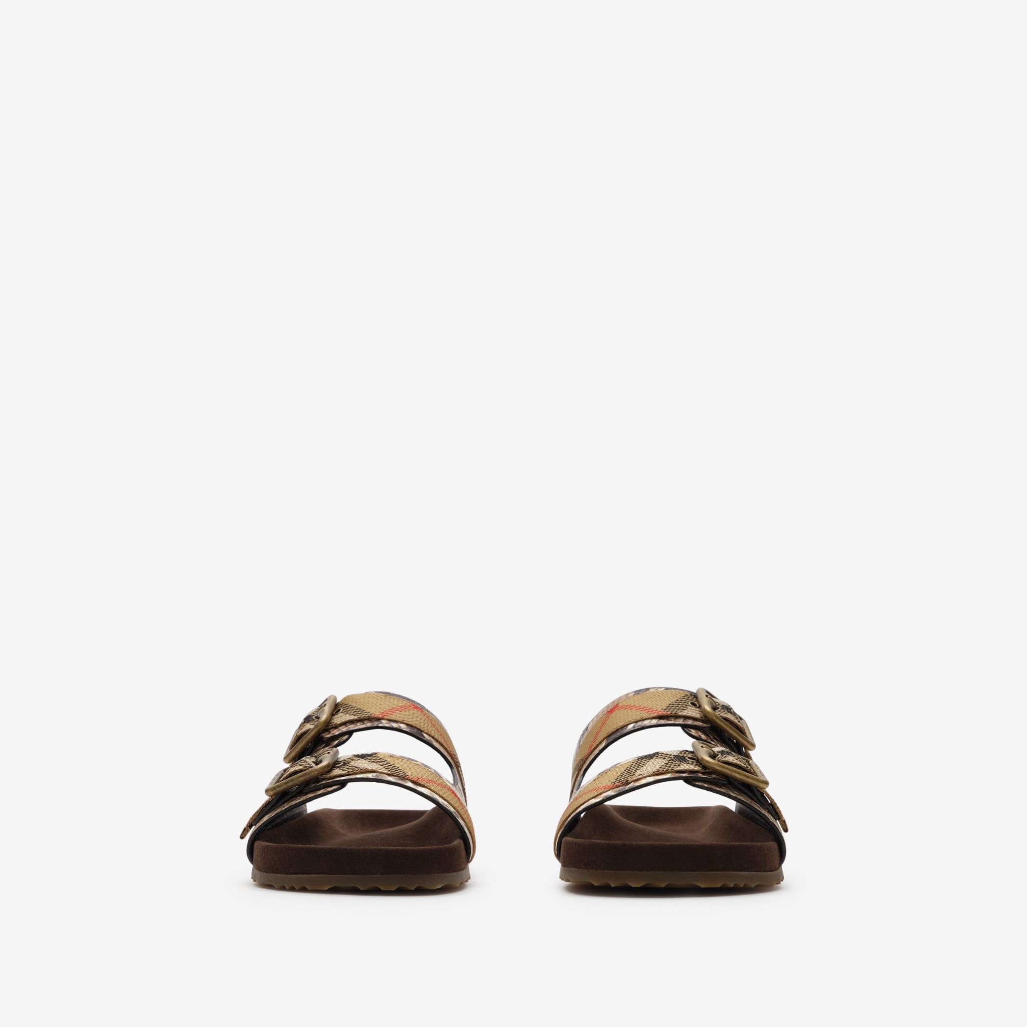  Dép Nữ Burberry Python-print Leather Urchin Sandals 'Beige' 