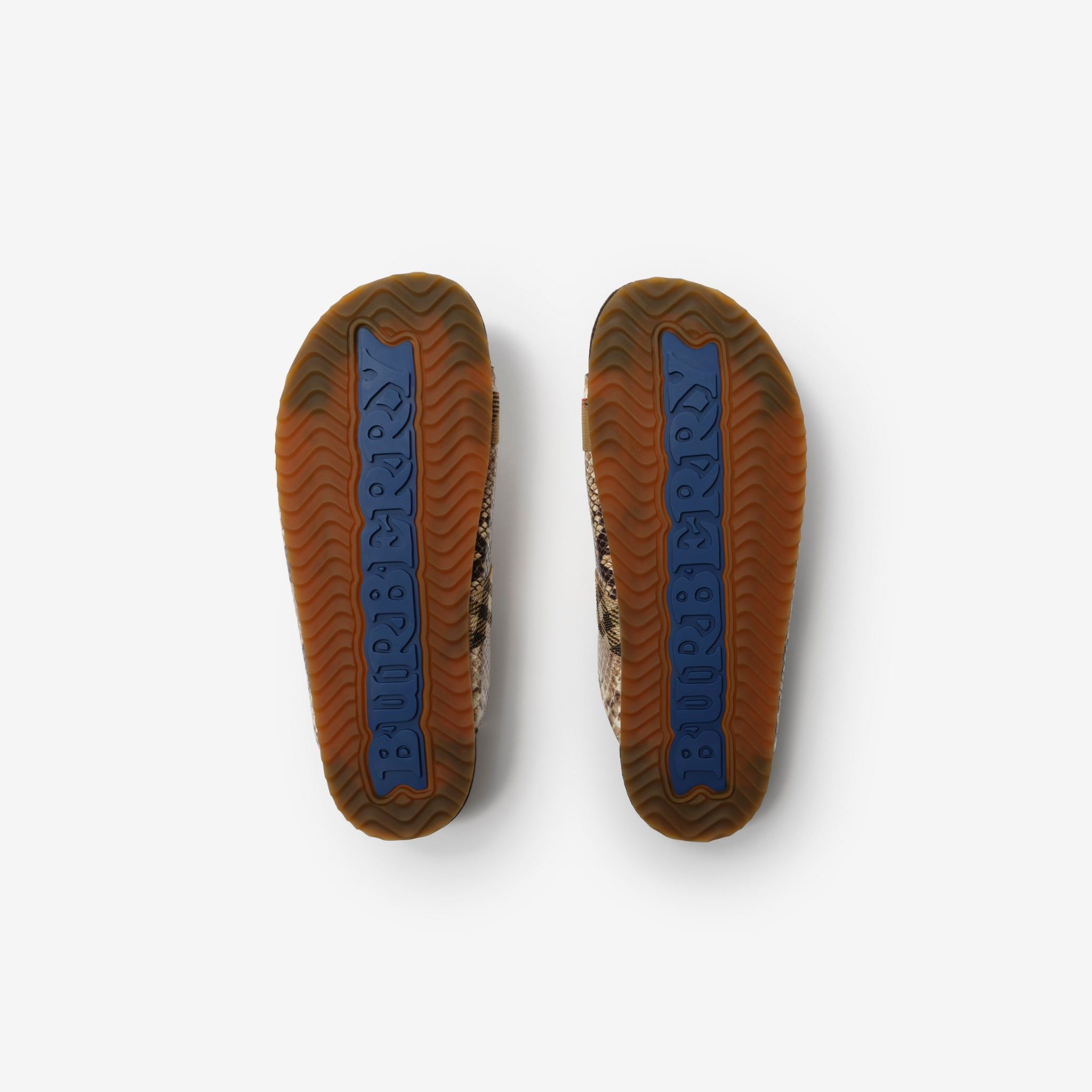  Dép Nữ Burberry Python-print Leather Urchin Sandals 'Beige' 