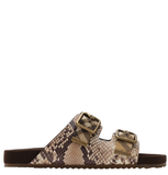  Dép Nữ Burberry Python-print Leather Urchin Sandals 'Beige' 
