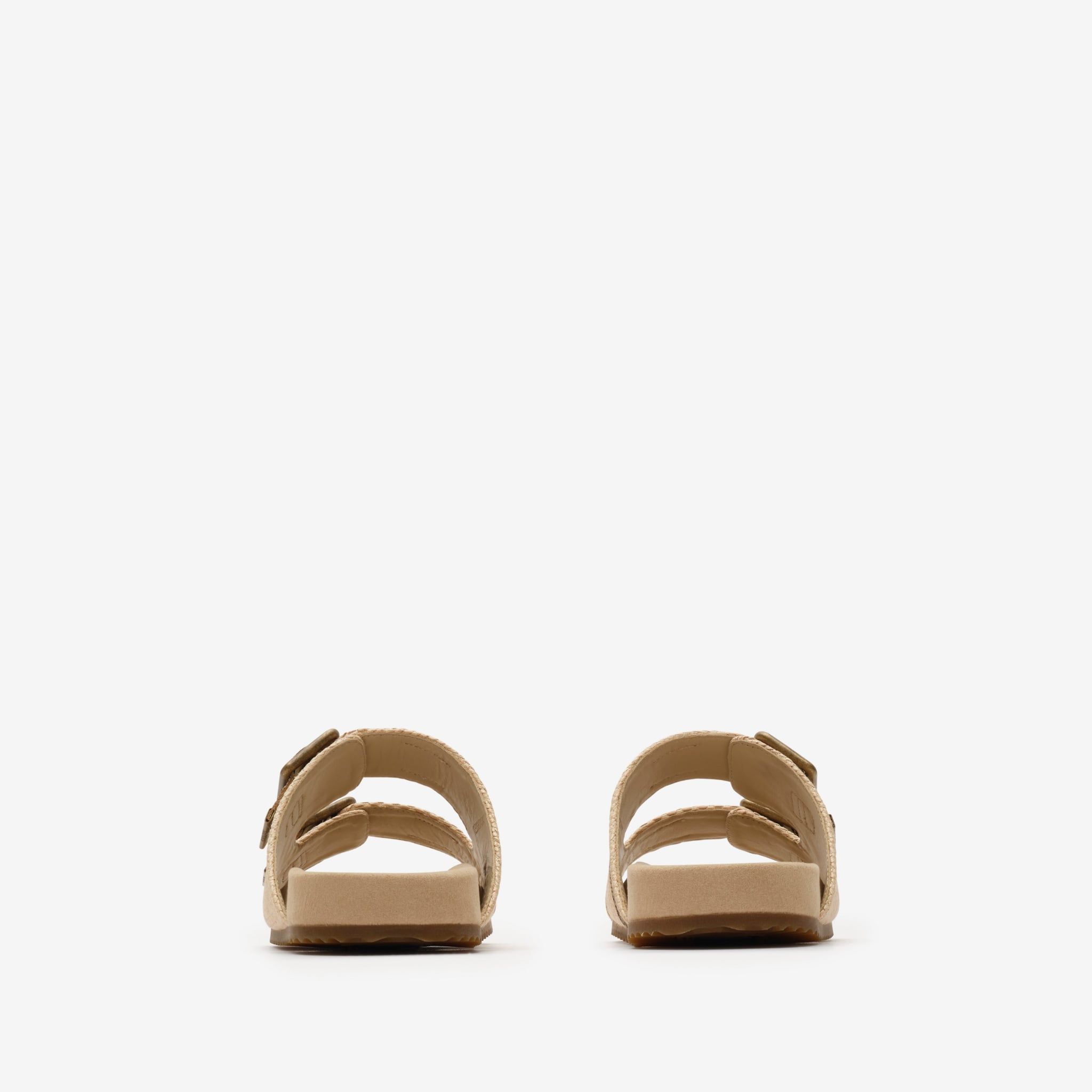  Dép Nữ Burberry Raffia-effect Urchin Sandals 'Reed Beige' 