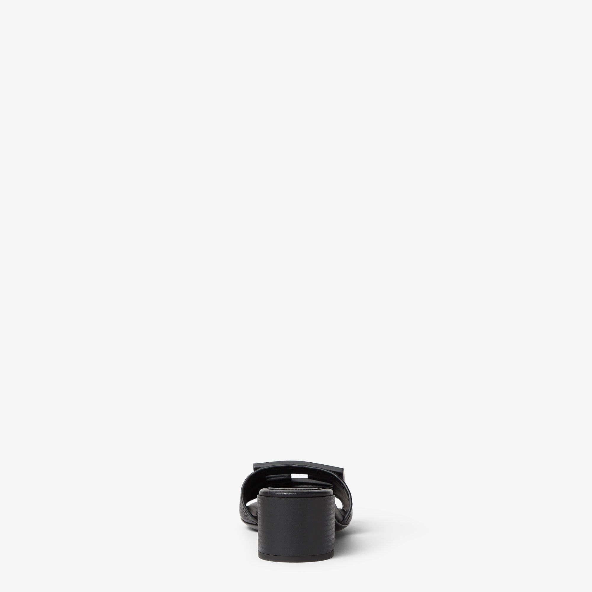  Dép Nữ Fendi Tube Medium Heeled Slides 'Black' 
