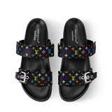 Dép Nữ Louis Vuitton LV x TM Bom Dia Flat Comfort Mules 'Black' 