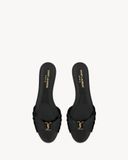  Dép Nữ Saint Laurent Babylone Slides 'Black' 