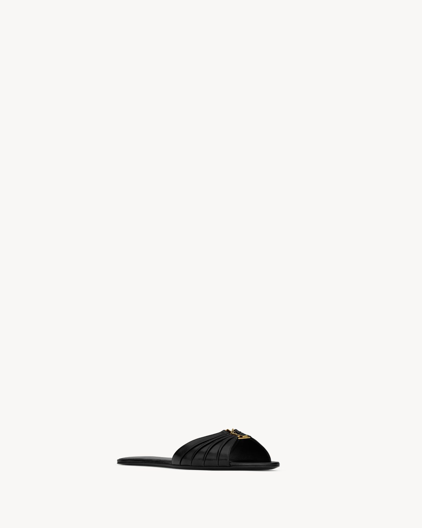  Dép Nữ Saint Laurent Babylone Slides 'Black' 
