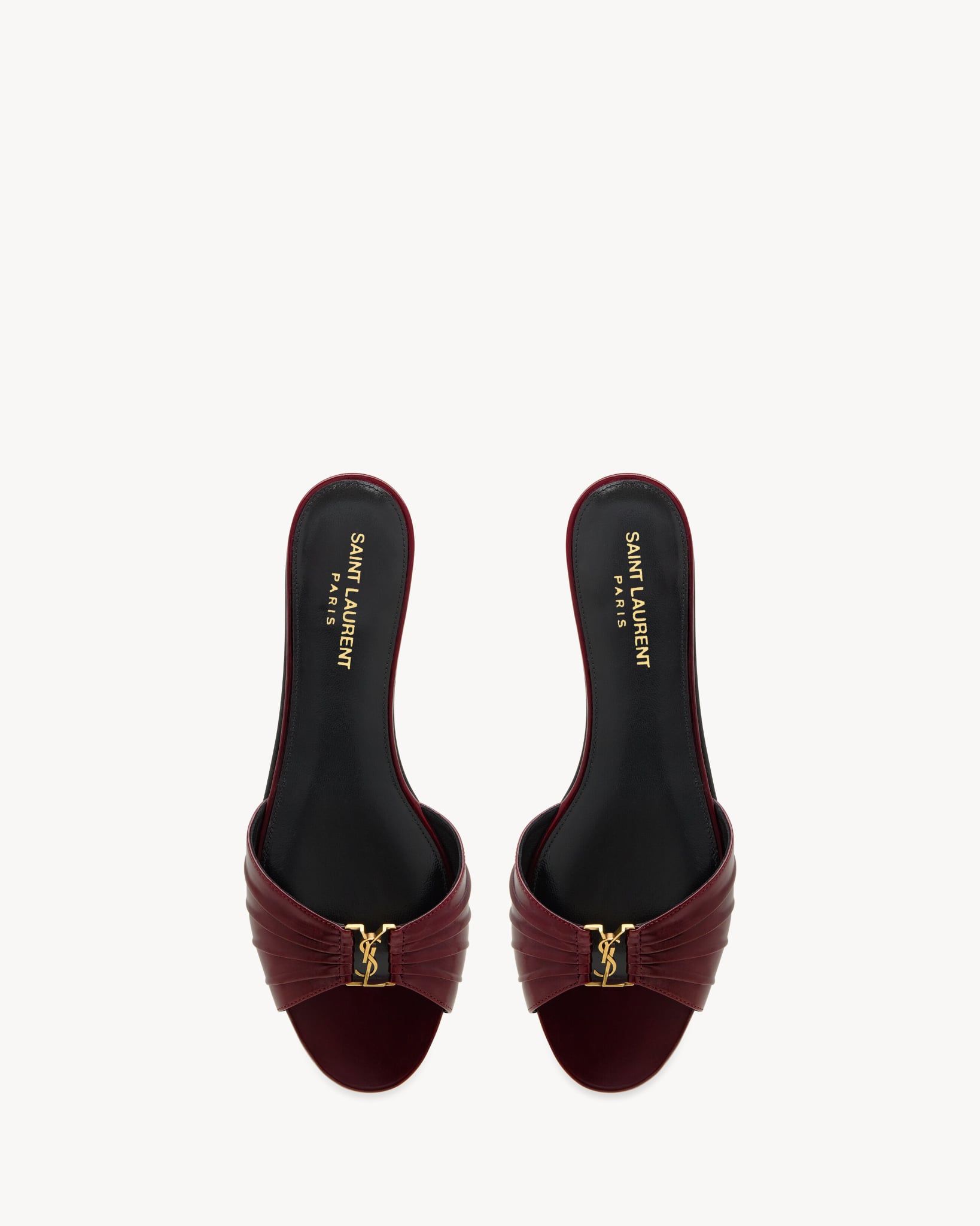 Dép Nữ Saint Laurent Babylone Slides 'Bordeaux' 