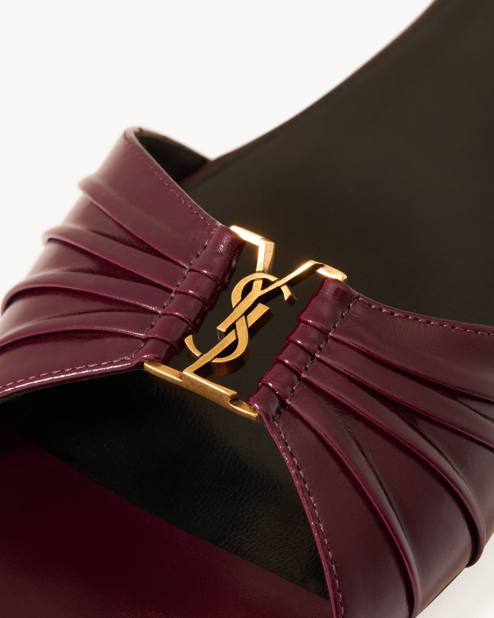  Dép Nữ Saint Laurent Babylone Slides 'Bordeaux' 