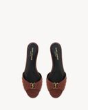  Dép Nữ Saint Laurent Babylone Slides 'Brown' 