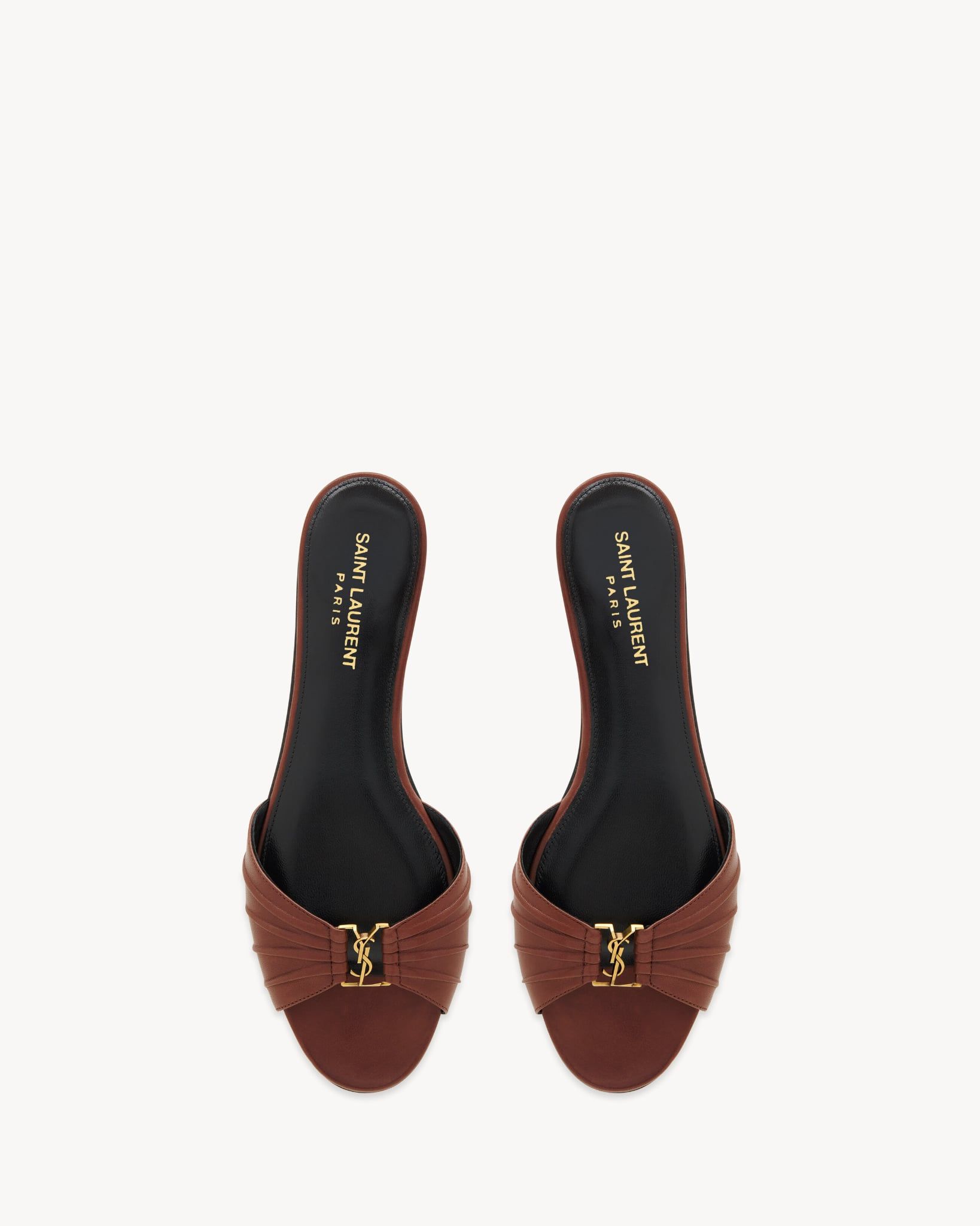  Dép Nữ Saint Laurent Babylone Slides 'Brown' 