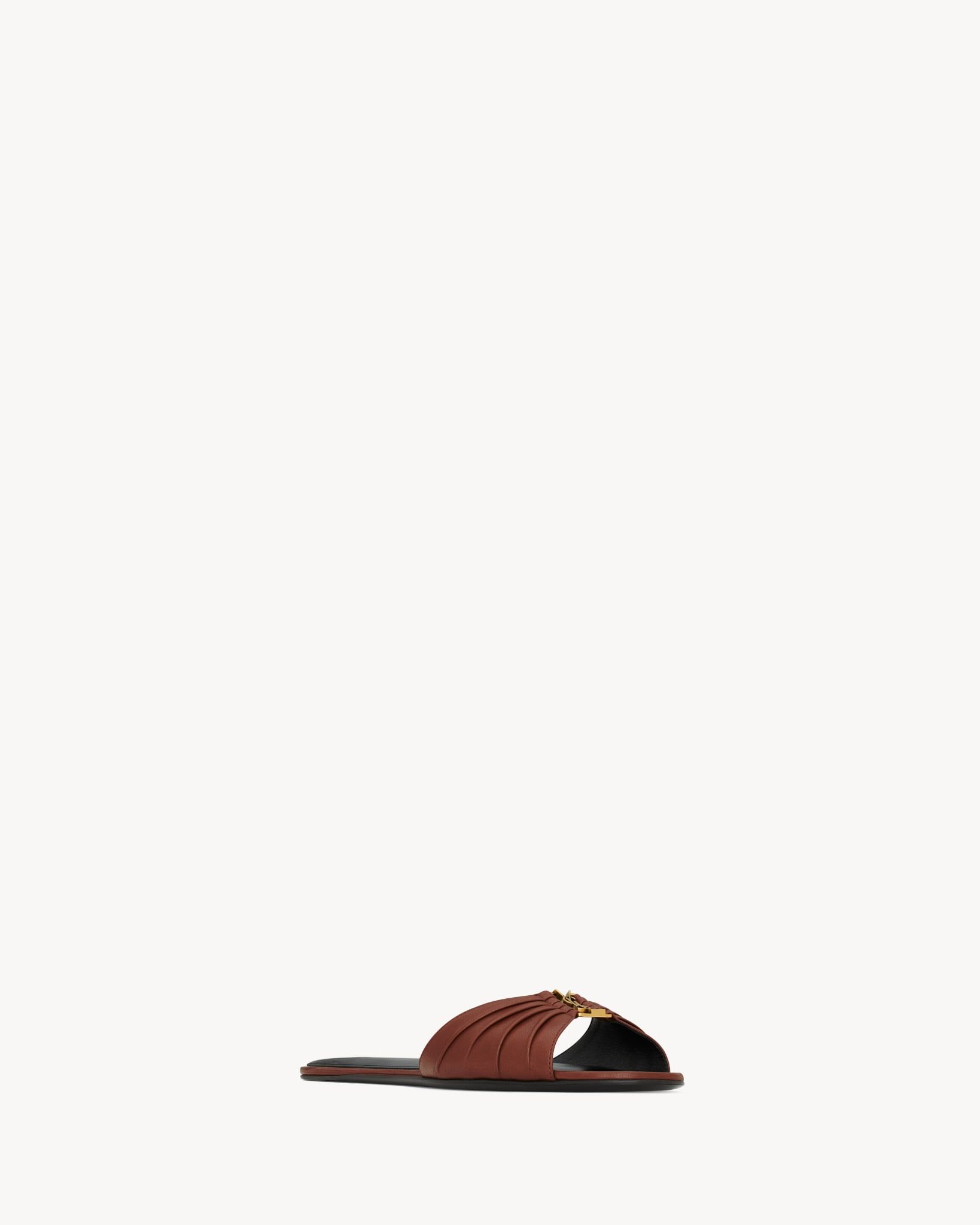  Dép Nữ Saint Laurent Babylone Slides 'Brown' 