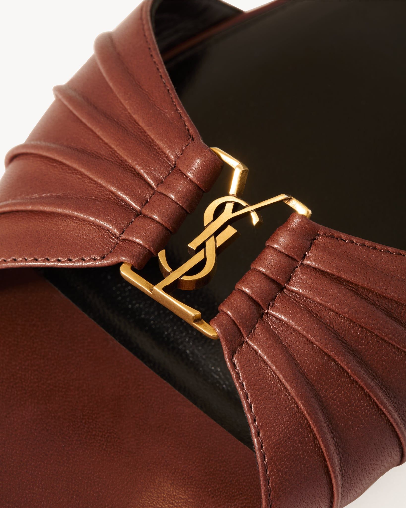  Dép Nữ Saint Laurent Babylone Slides 'Brown' 