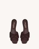  Dép Nữ Saint Laurent Tribute Mules 'Chocolate' 