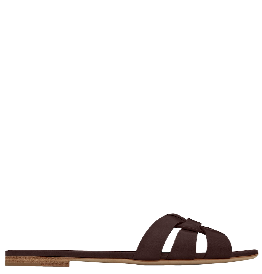  Dép Nữ Saint Laurent Tribute Mules 'Chocolate' 