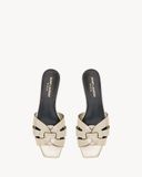  Dép Nữ Saint Laurent Tribute Mules 'Pale Gold' 