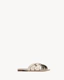  Dép Nữ Saint Laurent Tribute Mules 'Pale Gold' 