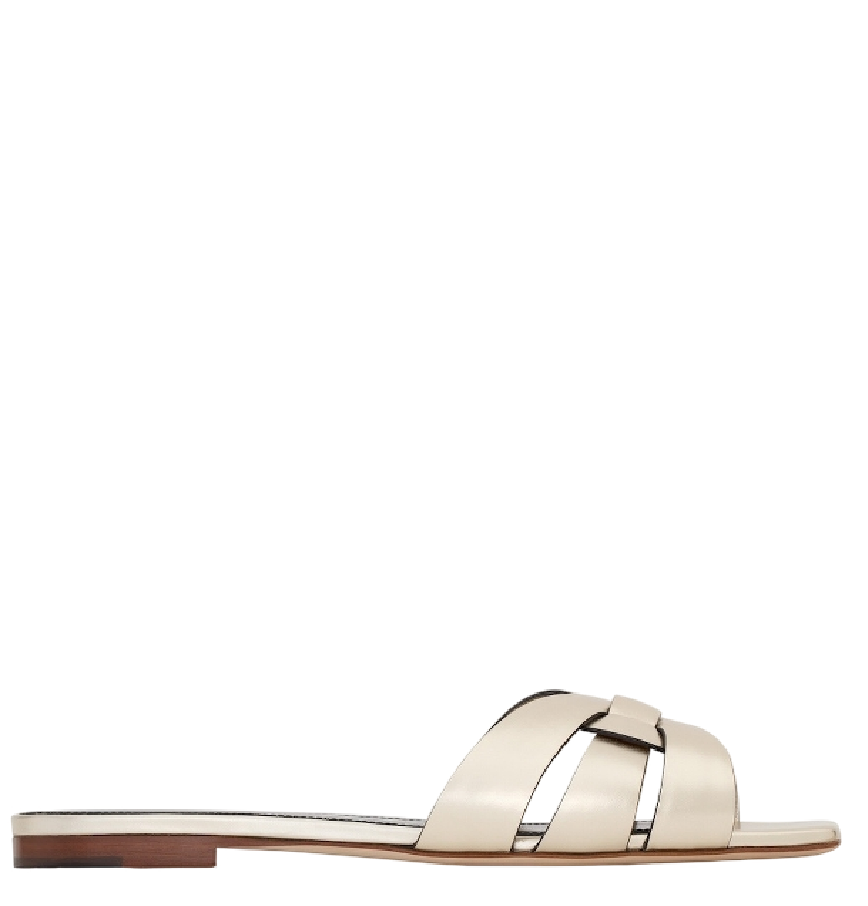  Dép Nữ Saint Laurent Tribute Mules 'Pale Gold' 