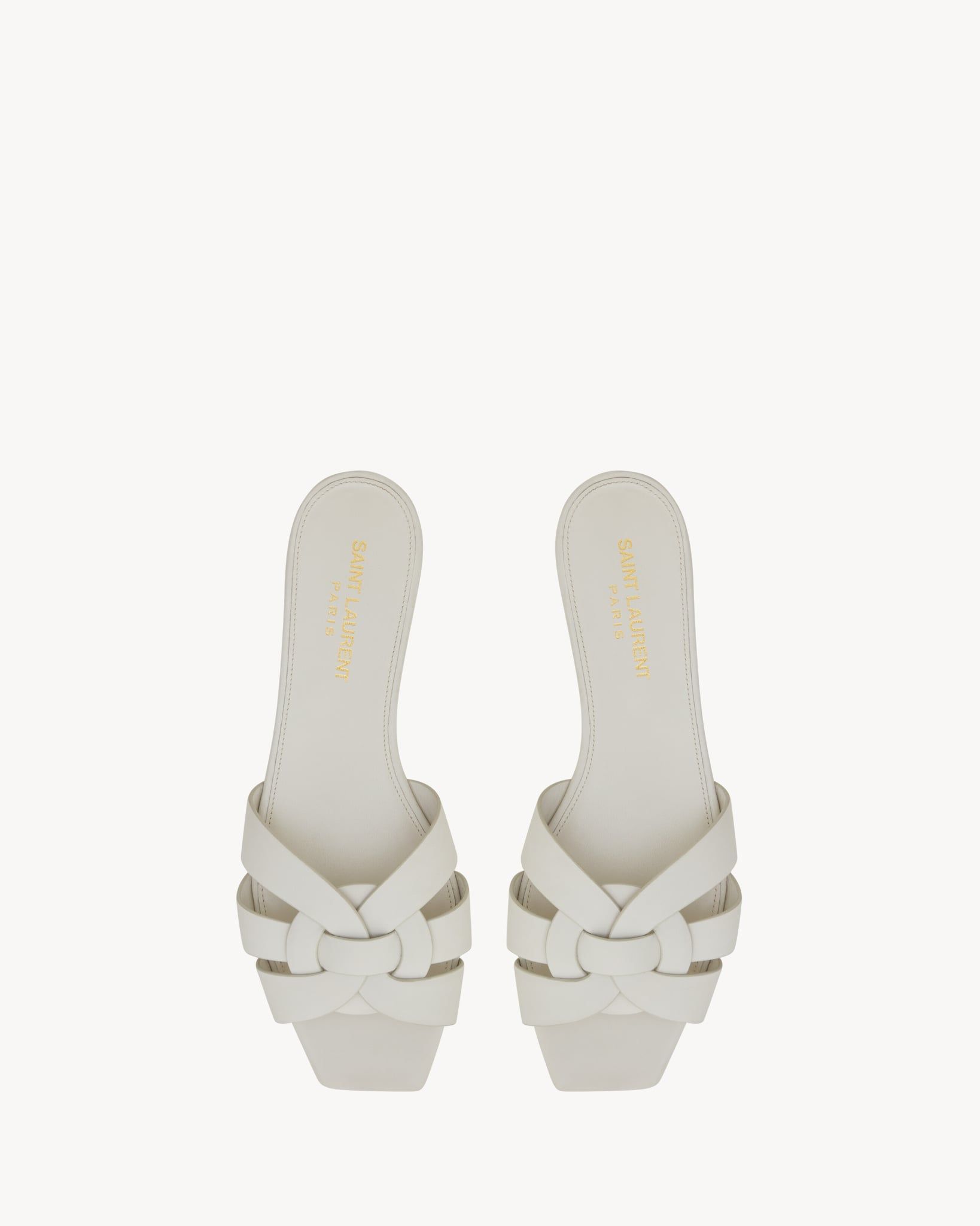  Dép Nữ Saint Laurent Tribute Mules 'White' 